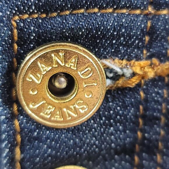 ZD Zana Di Women's Skirt 5 Pencil Dark Blue Denim High Waist Buttons Knee Length - Picture 6 of 14